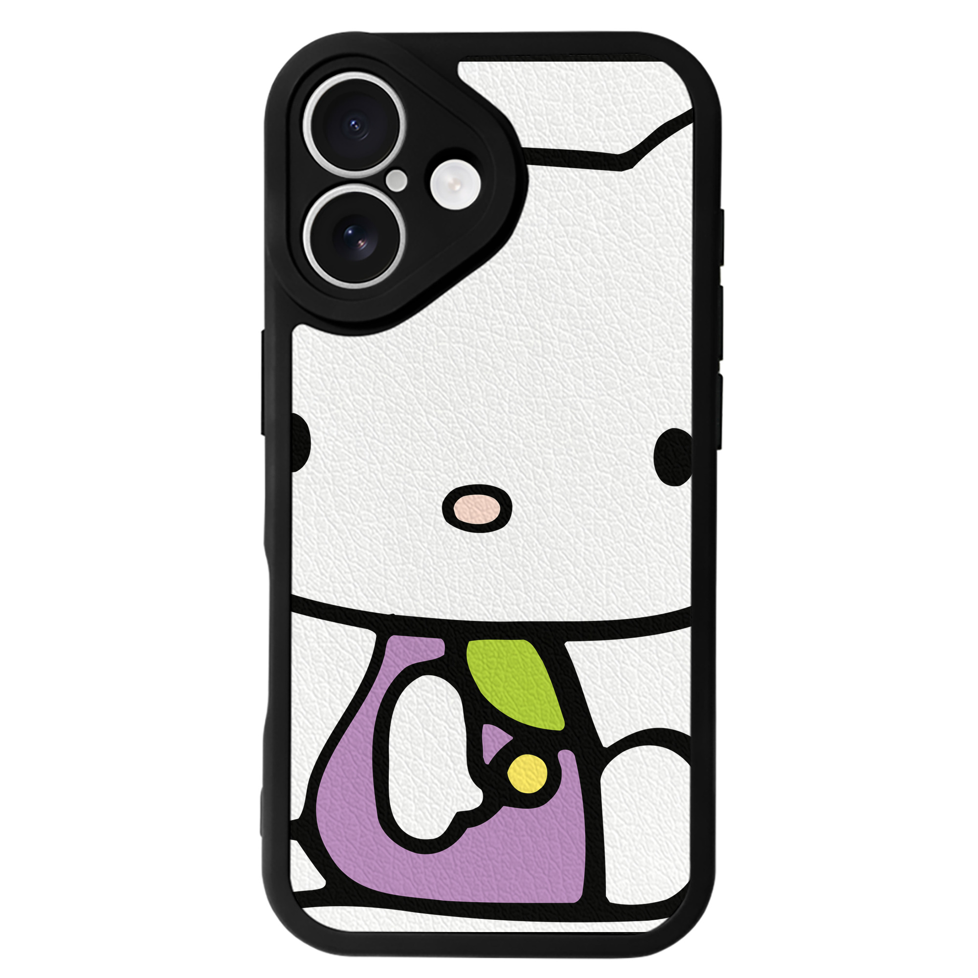 （画像用） Hello Kitty ハローキティ 【iPhone 16シリーズ対応】シリコンスマホケース（レザー調） 材質：シリコン